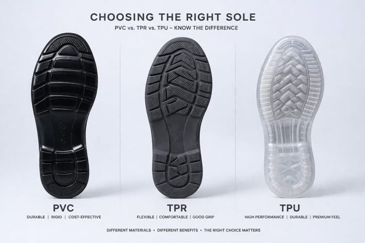 TPR Sole Material Explained: TPR vs PVC vs TPU vs PU — Which Sole Is ...