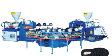 TechROT-80 — TPR / PVC 2-Colour Rotary Type Sole Moulding Machine